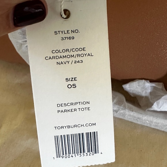 *NWT* TORY BURCH | Parker Large Tote | Cardamom/Royal Navy - Picture 7 of 14